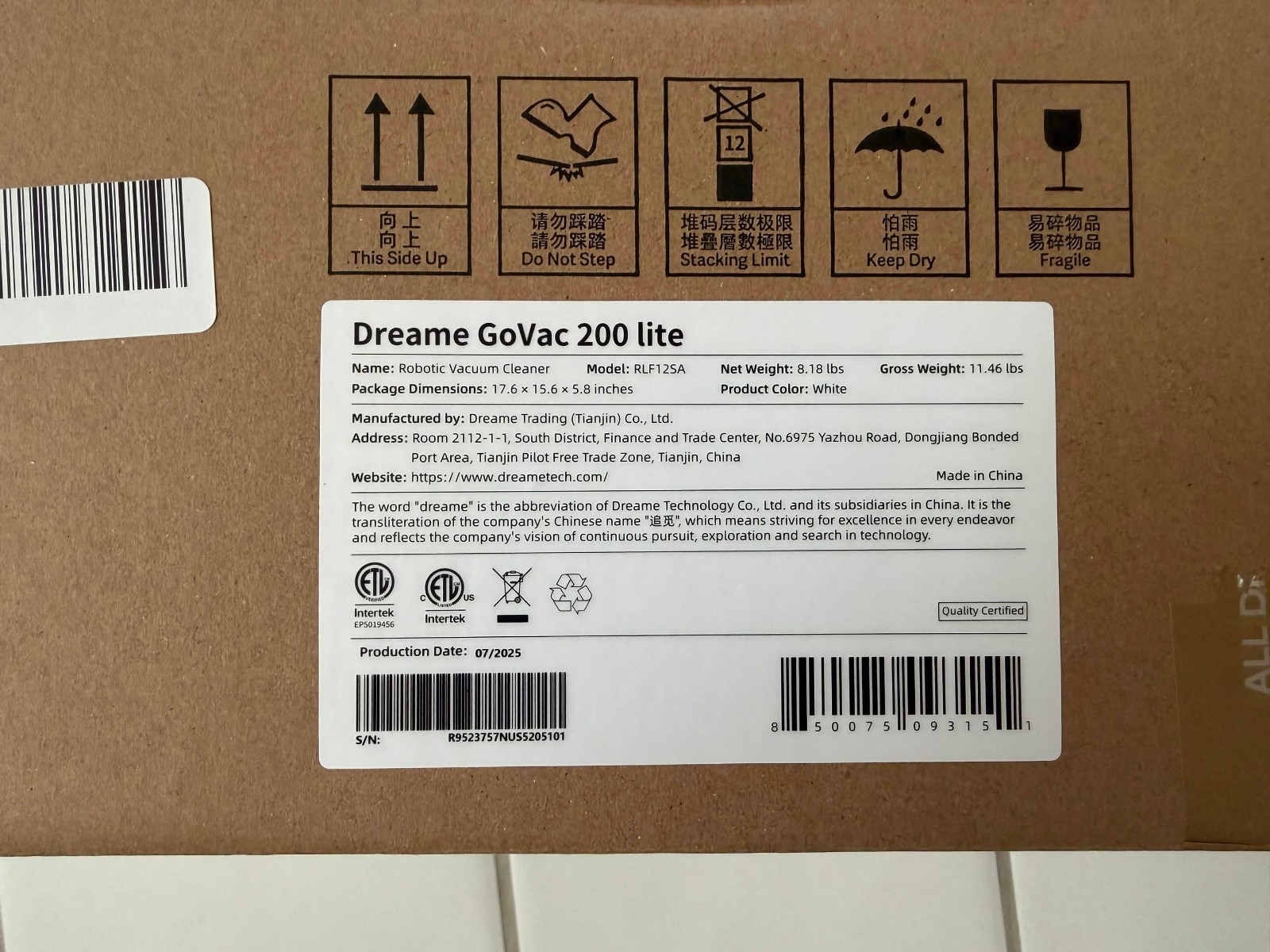 Dreame GoVac 200L Robot Vacuum & Mop 13,000Pa App Control Smart Map FREE SHIP!