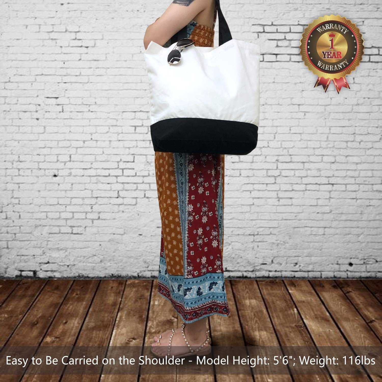 3-Pack Super Strong Large 12oz Cotton Canvas Tote Bags, Reusable Grocery Shop…
