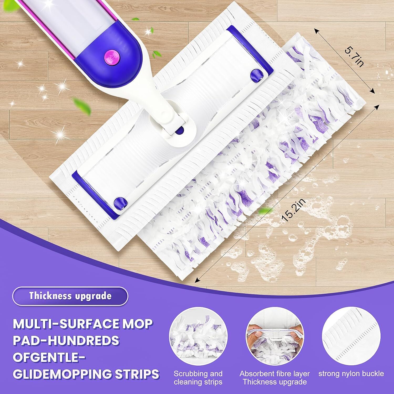 15 Pack Replacement Microfiber Cleaning Pads For Power Mop Disposable Tools