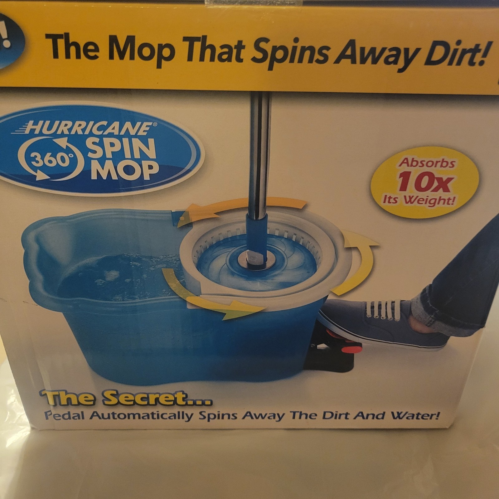 Hurricane Blue White Microfiber Spin Mop 12 W in. with Bucket 2013