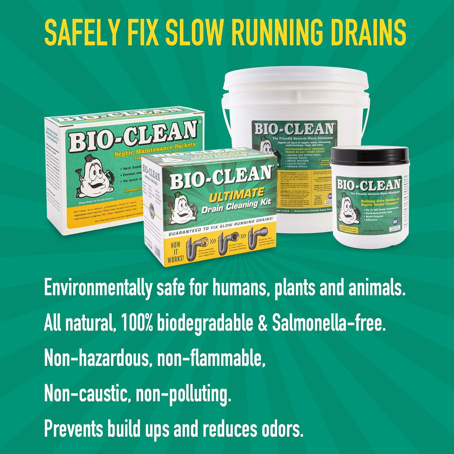 All-Natural Drain & Septic Cleaner – Removes Grease & Fats, 100% Guaranteed!