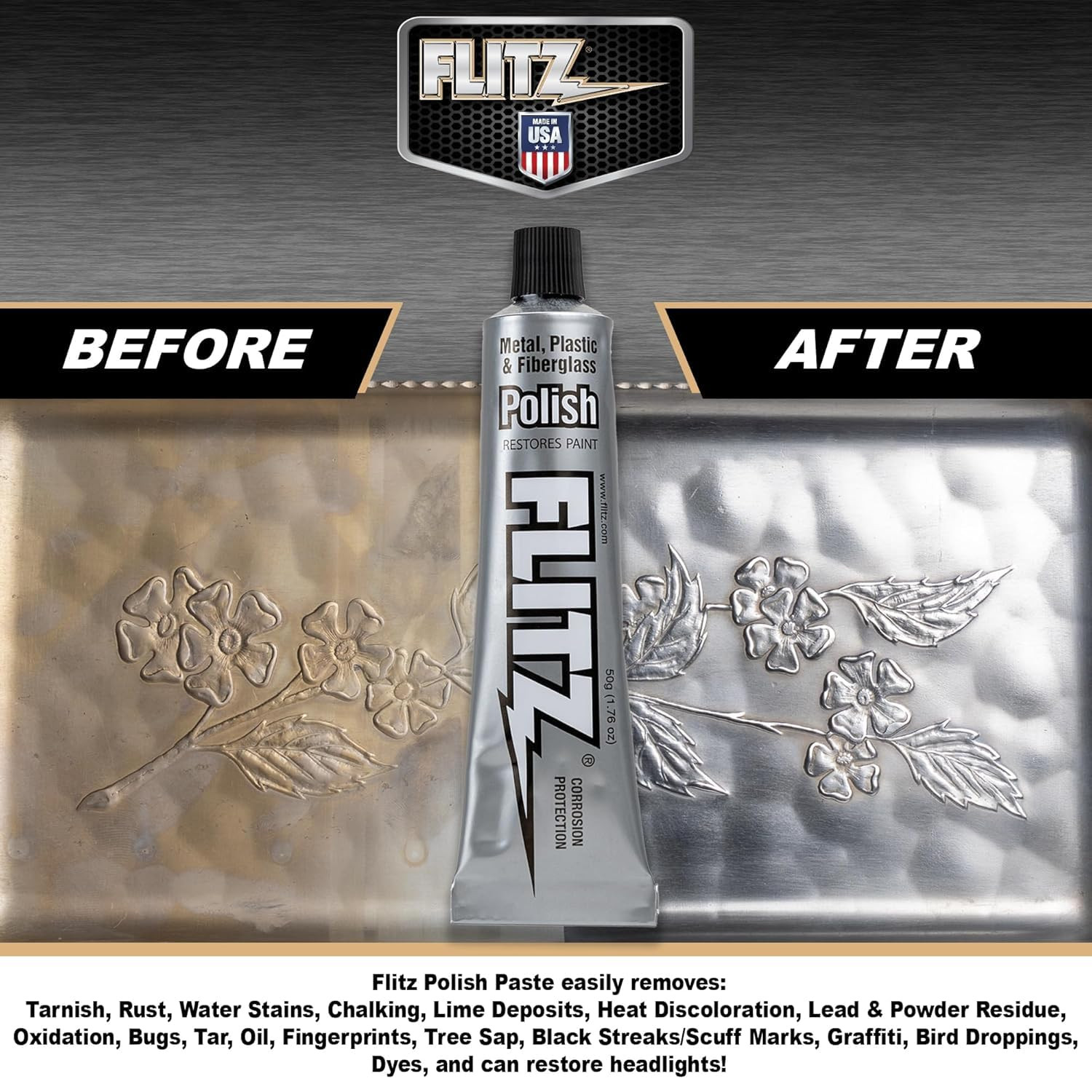 Metal Polish and Cleaner Paste, Also Works on Plastic, Fiberglass, Aluminum, Jew