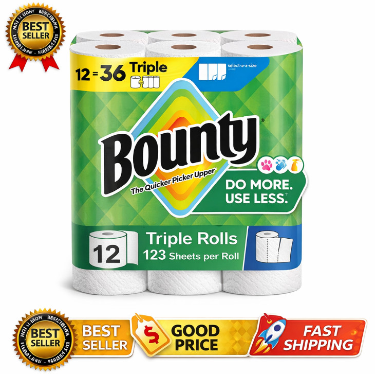 Select-A-Size White Paper Towels 12 Triple Rolls 123 Sheets Each