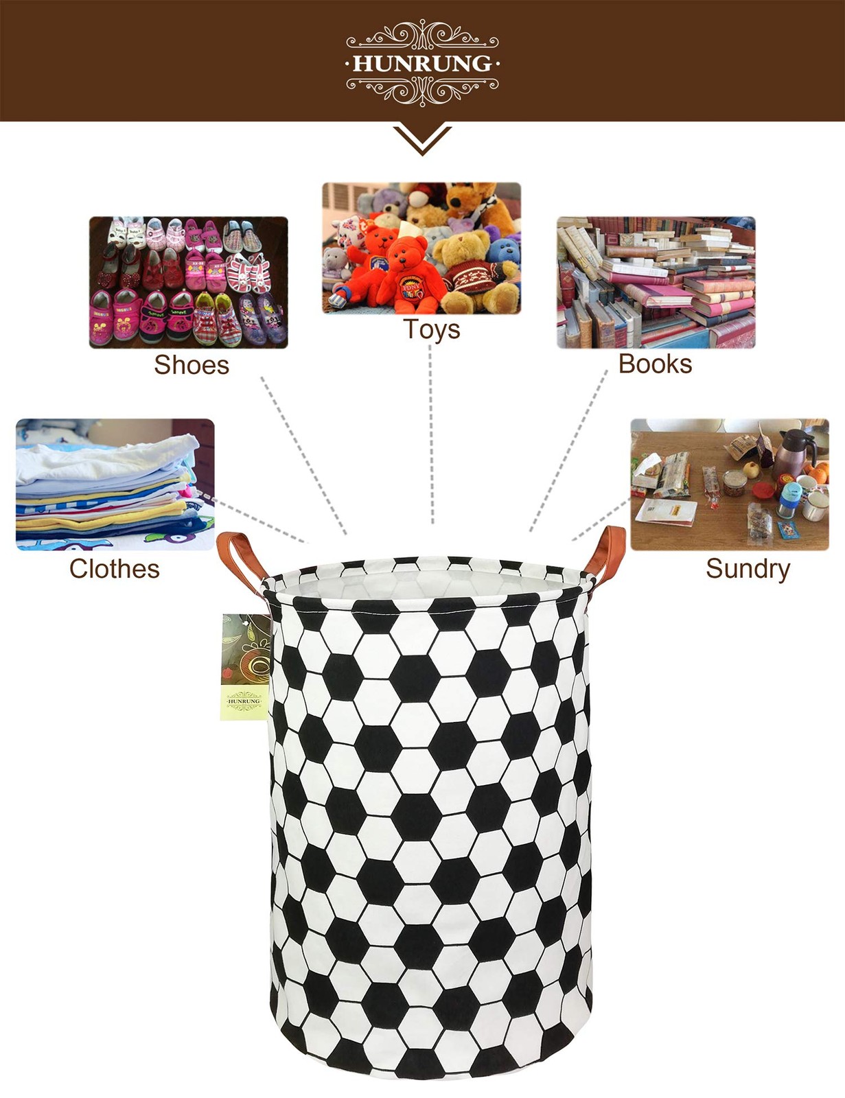 Laundry Hamper,Large Canvas Fabric Lightweight Storage Basket Toy Organizer D…