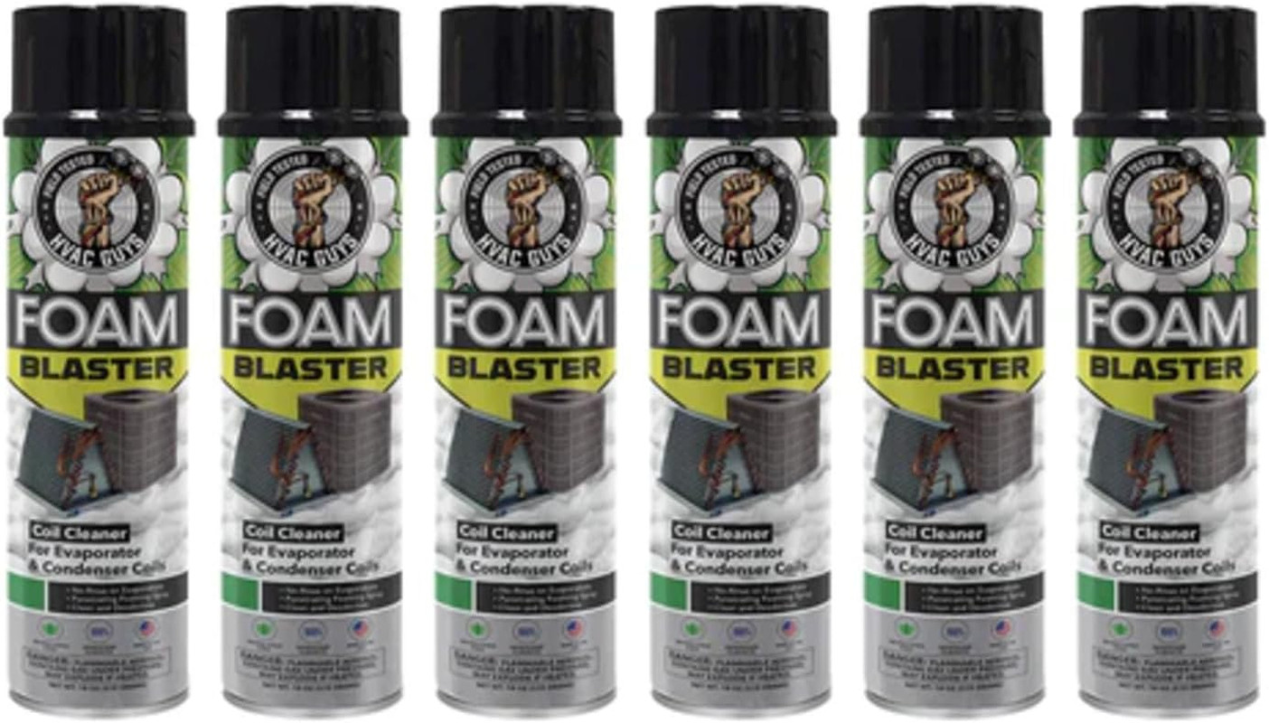 HVAC GUYS Foam Blaster Air Conditioner Cleaner 6-Pack – AC Coil Cleaner Foaming