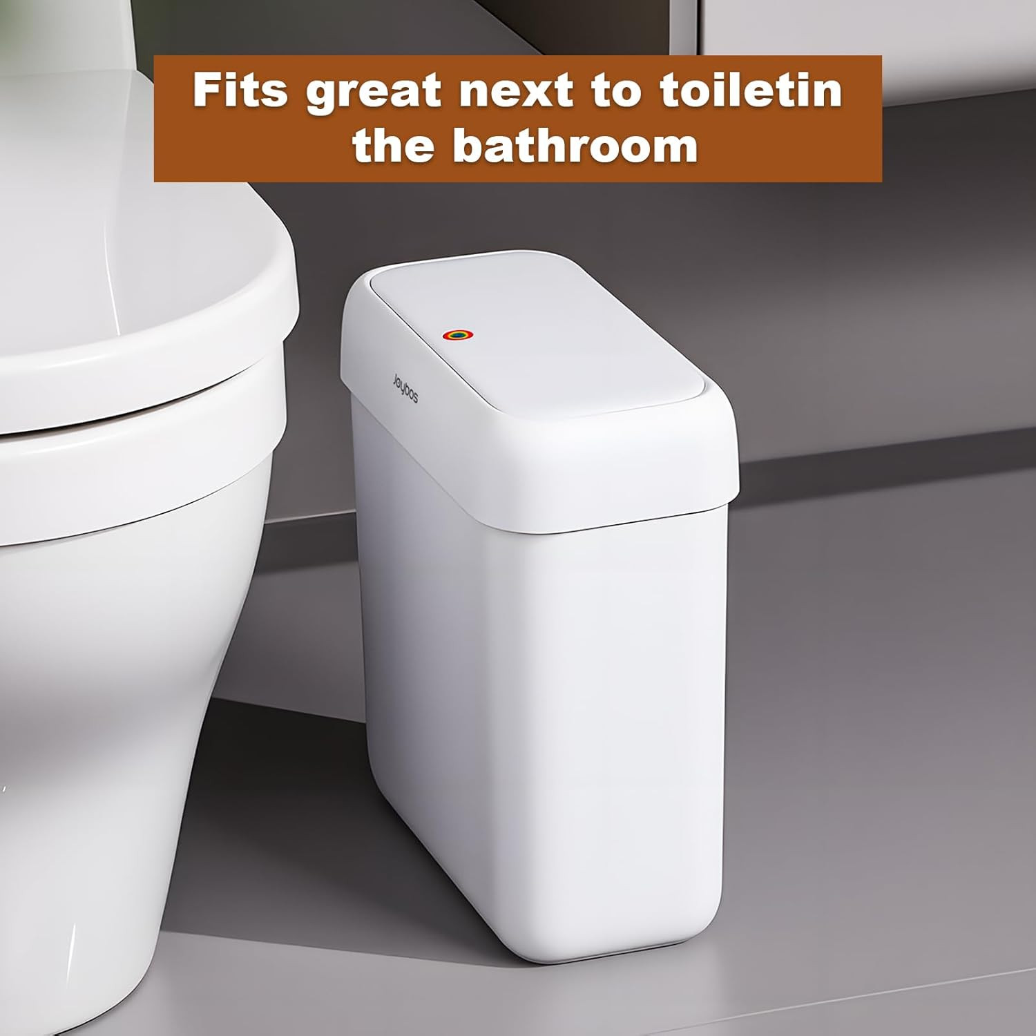 2 Pack Bathroom Trash Can with Lid, 3 Gal/12 L & 2.7 Gal/10L Garbage Can with…