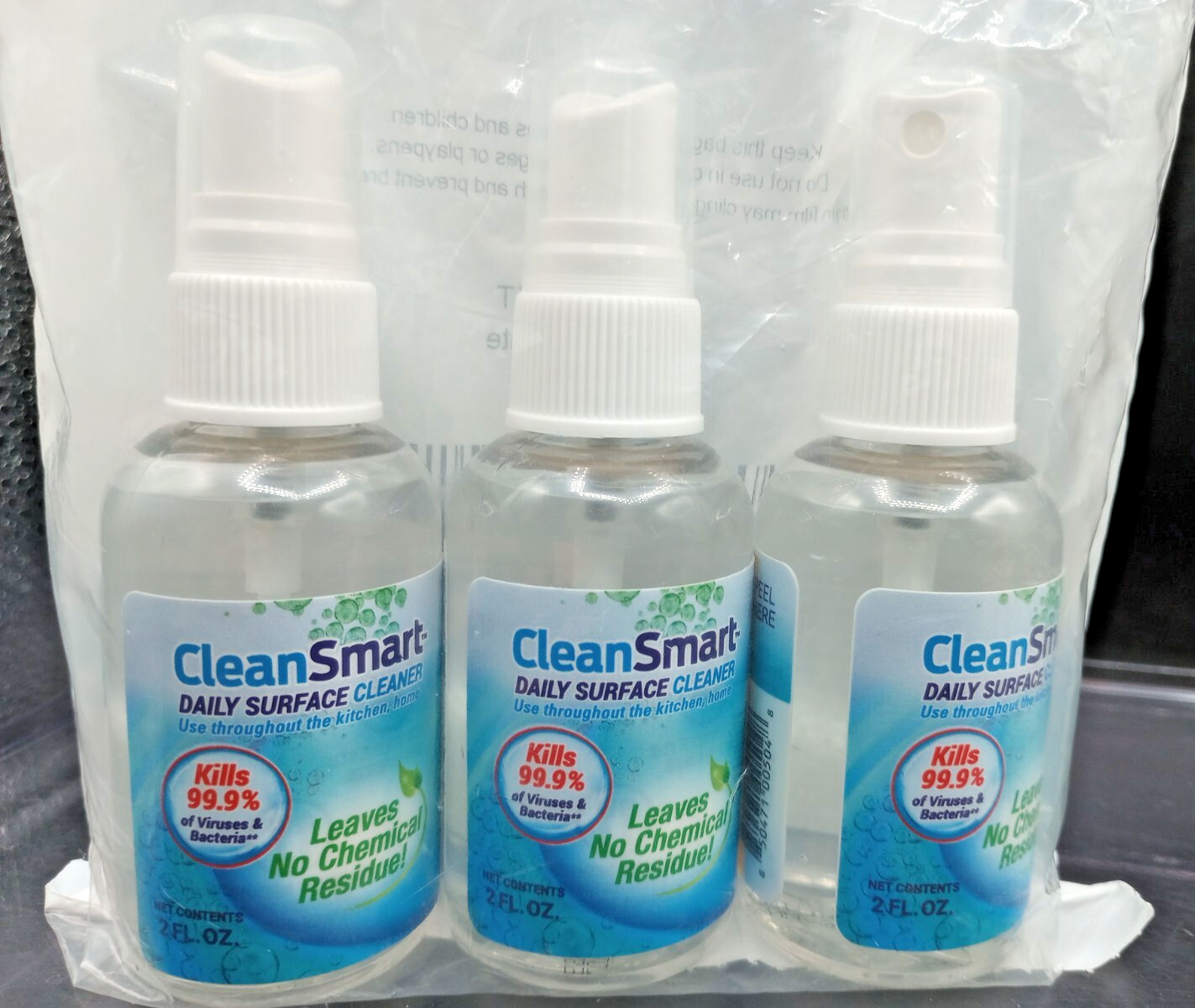 CleanSmart – Daily Surface Cleaner Kills 99.9% of Viruses & Bacteria -2 Fl Oz Ea