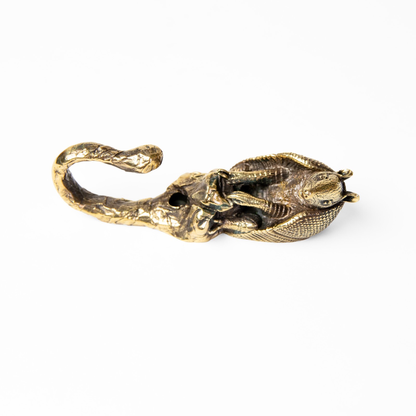 Armadillo, brass large hook, exquisite details. Perfect for clothes, towels, hat