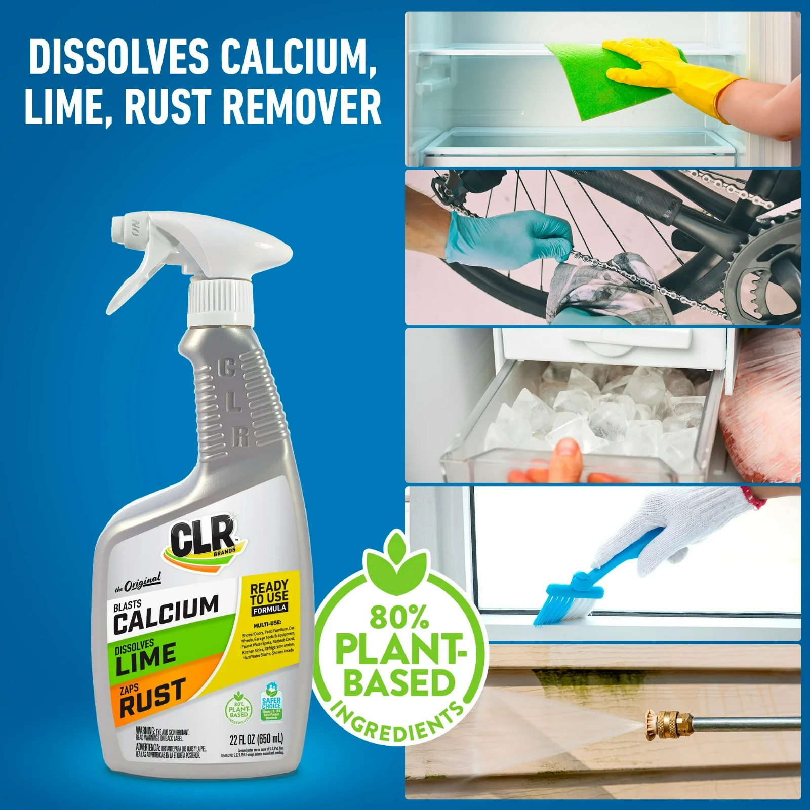 CLR Calcium Lime and Rust Remover EPA Safer Choice 22 oz Spray