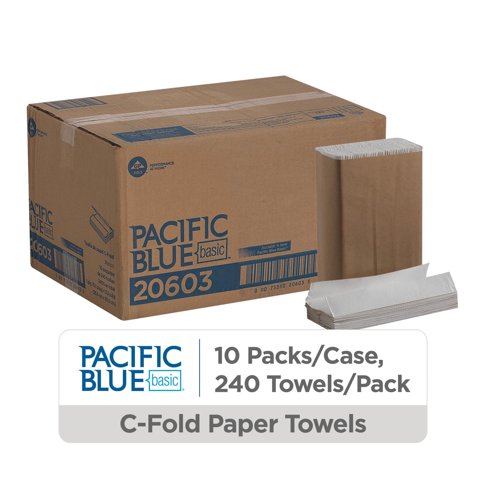 Georgia-Pacific Pacific Blue Basic C-Fold Paper Towels By Gp Pro White 20603