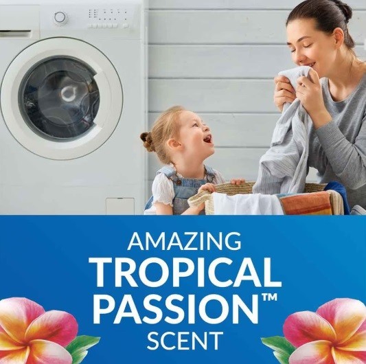 4 Pack- XTRA Plus OxiClean Laundry Powder Detergent, Tropical Passion, 16.9 Oz.