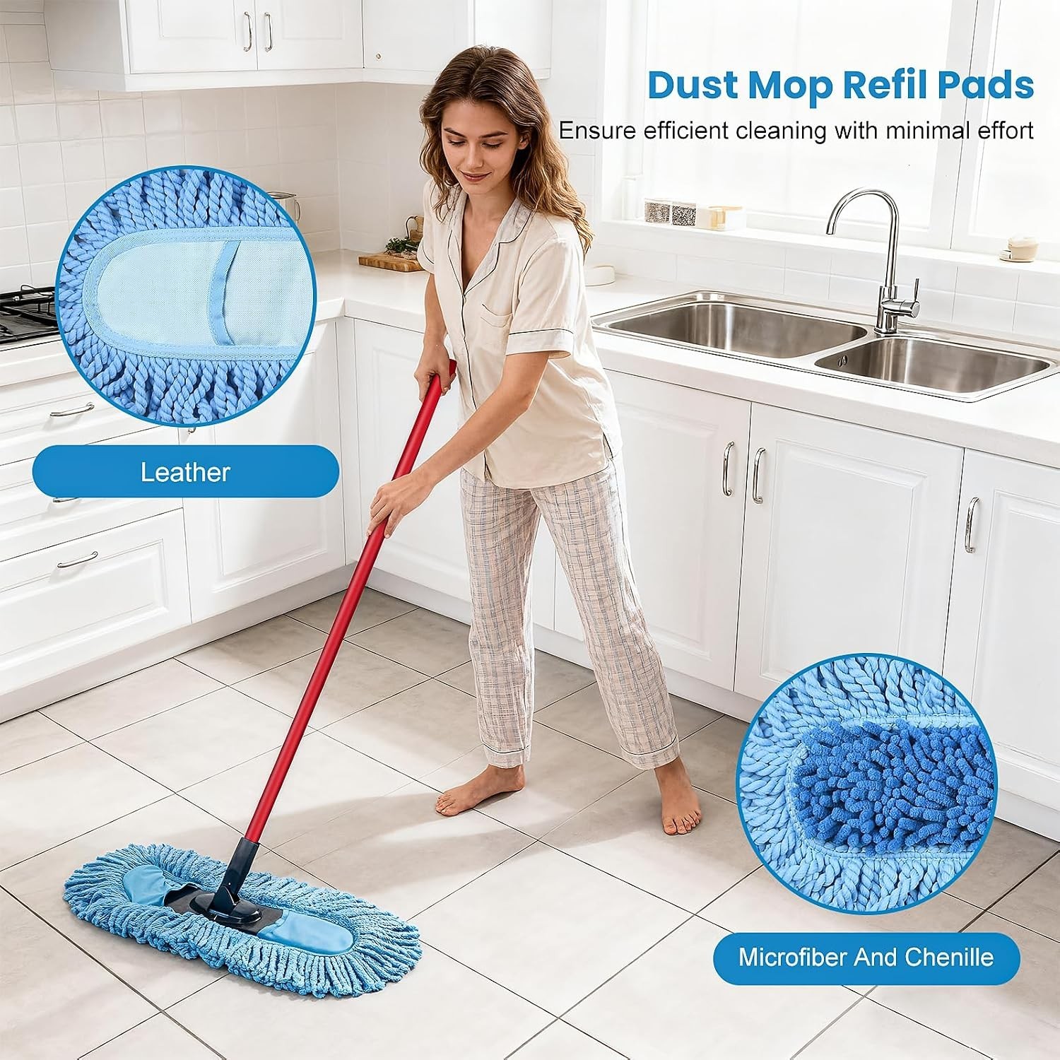 3 Pack Dust Mop Replacement Head for O-Cedar Dual-Action Dust Mop Pads Refill…