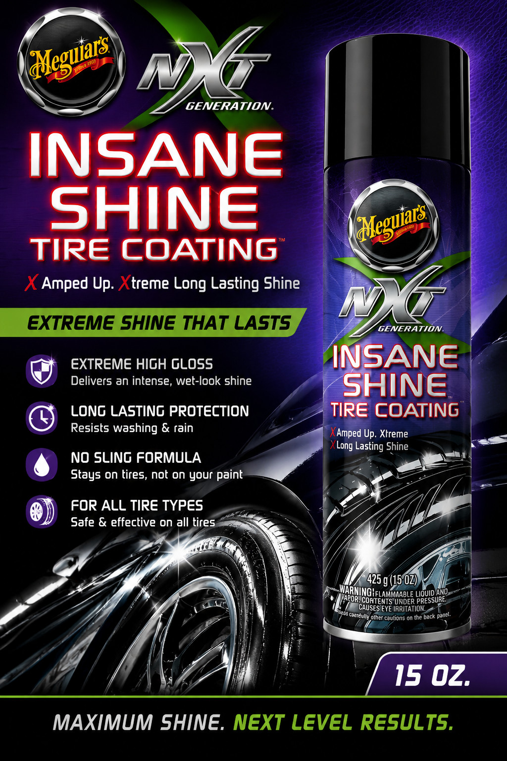 Meguiar’s NXT Generation Insane Shine Tire Coating 15oz