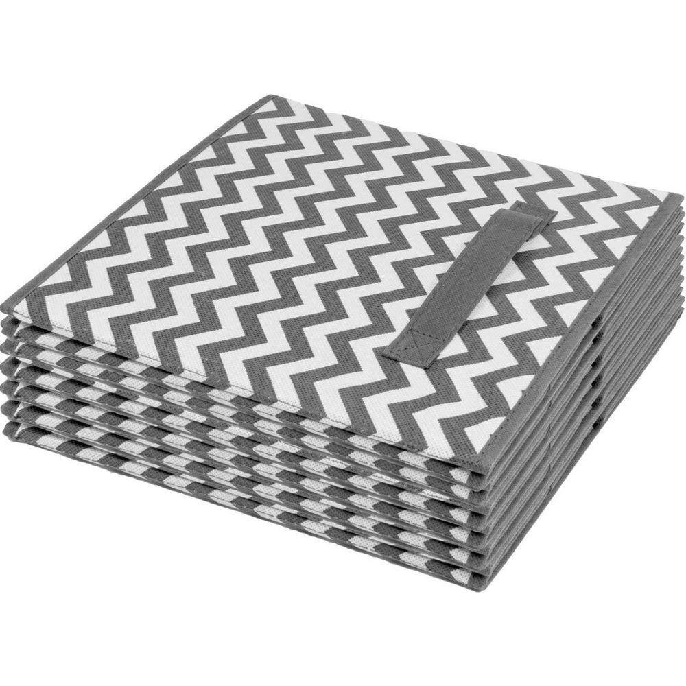 Foldable Storage Cubes W/ Handles Gray 10.5 in X 11 in Fabric Decorative Basket