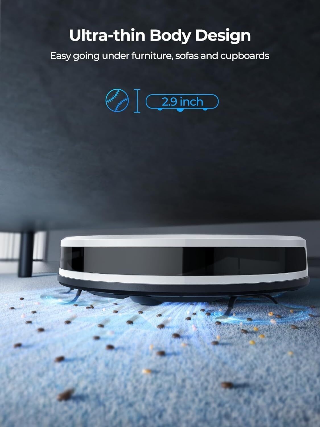 Laresar Vacuums and Mop Combo Evol 3s, Strong Suction, Robotic Vacuum Cleaner