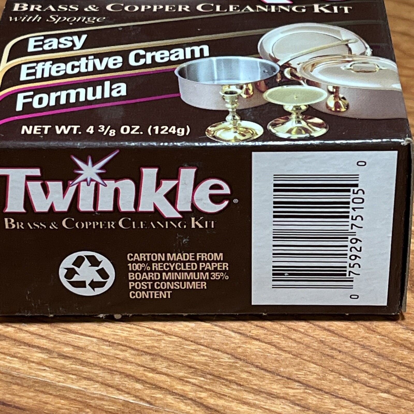 Malco Twinkle Brass and Copper Cleaning Kit 4.38 oz Polish Cream Sponge, 8 Pack