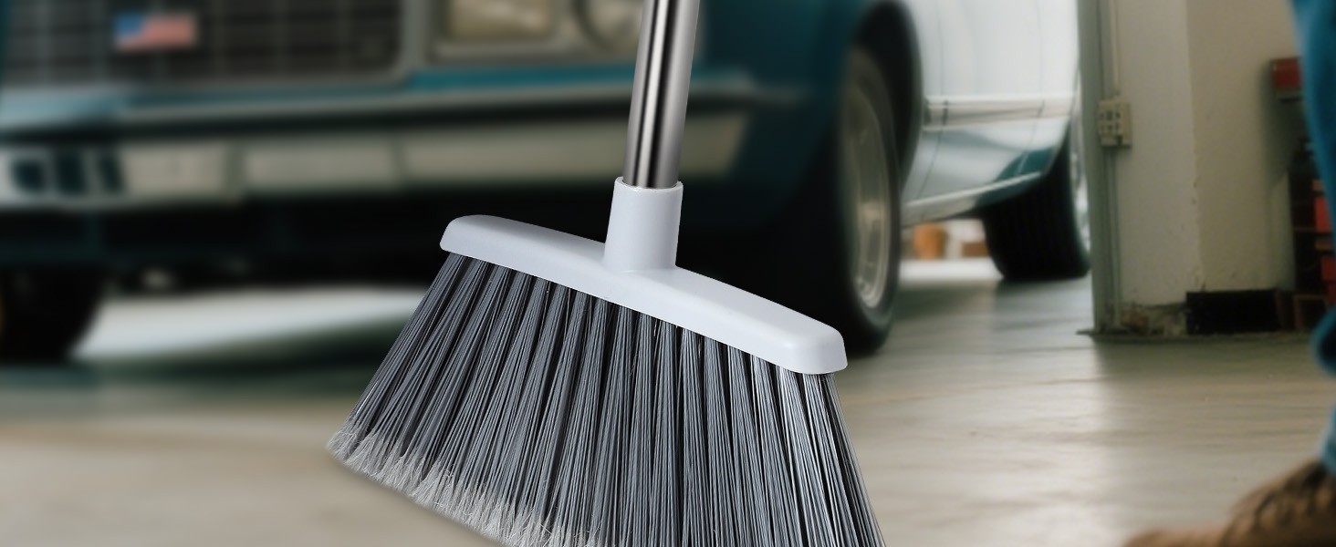 Broom, Outdoor Brooms for Sweeping Indoor, Adjustable 55″ Pet Hair Removal Heavy
