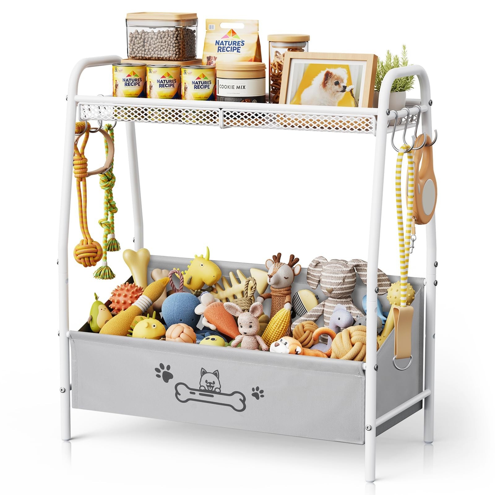 Large Dog Toy Storage Basket – Trapezoid Organizer Bin for Pet Toys & Accessorie