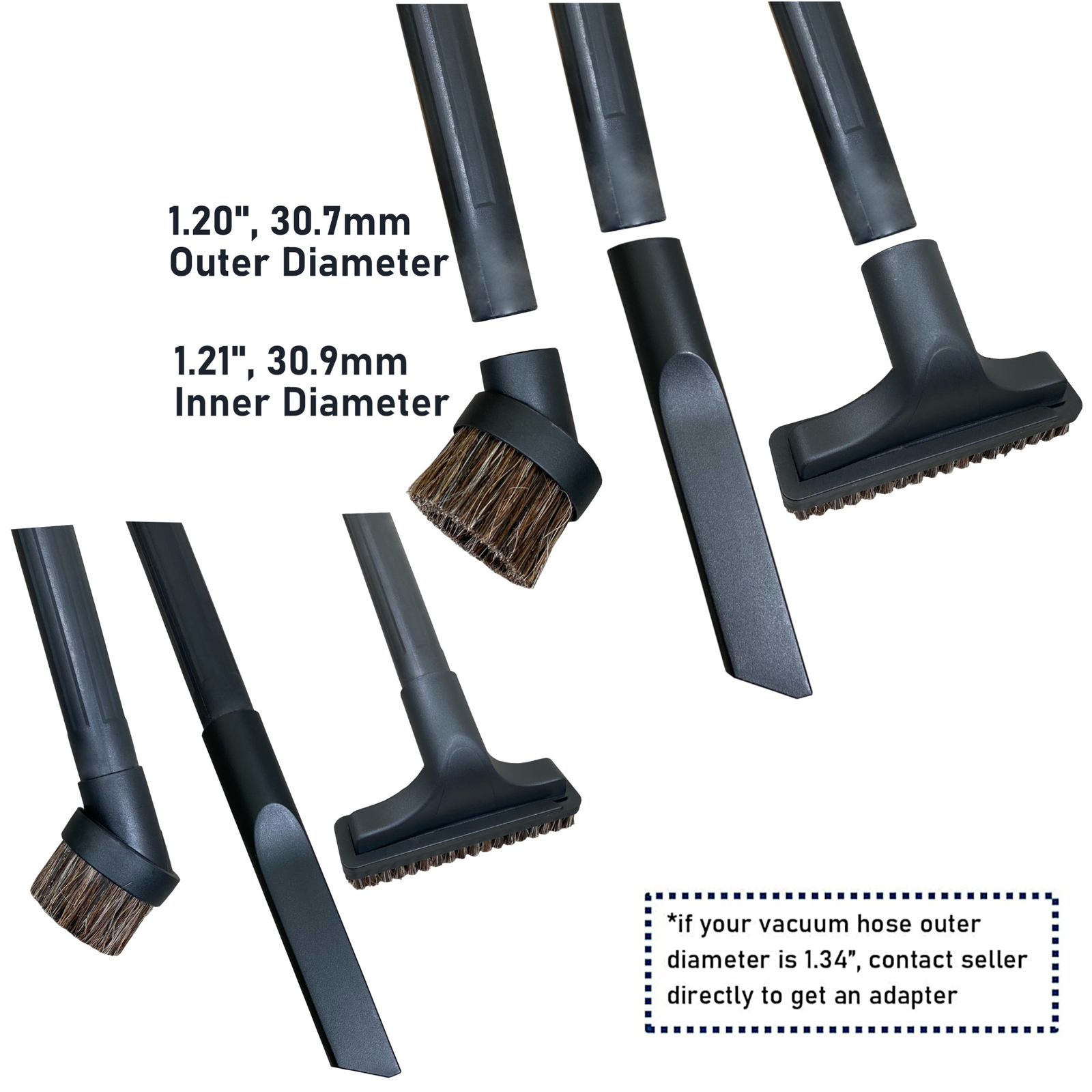 Refuelergy Vacuum Attachments Accessories Upholstery Cleaning Kit for 1 1/4 inch