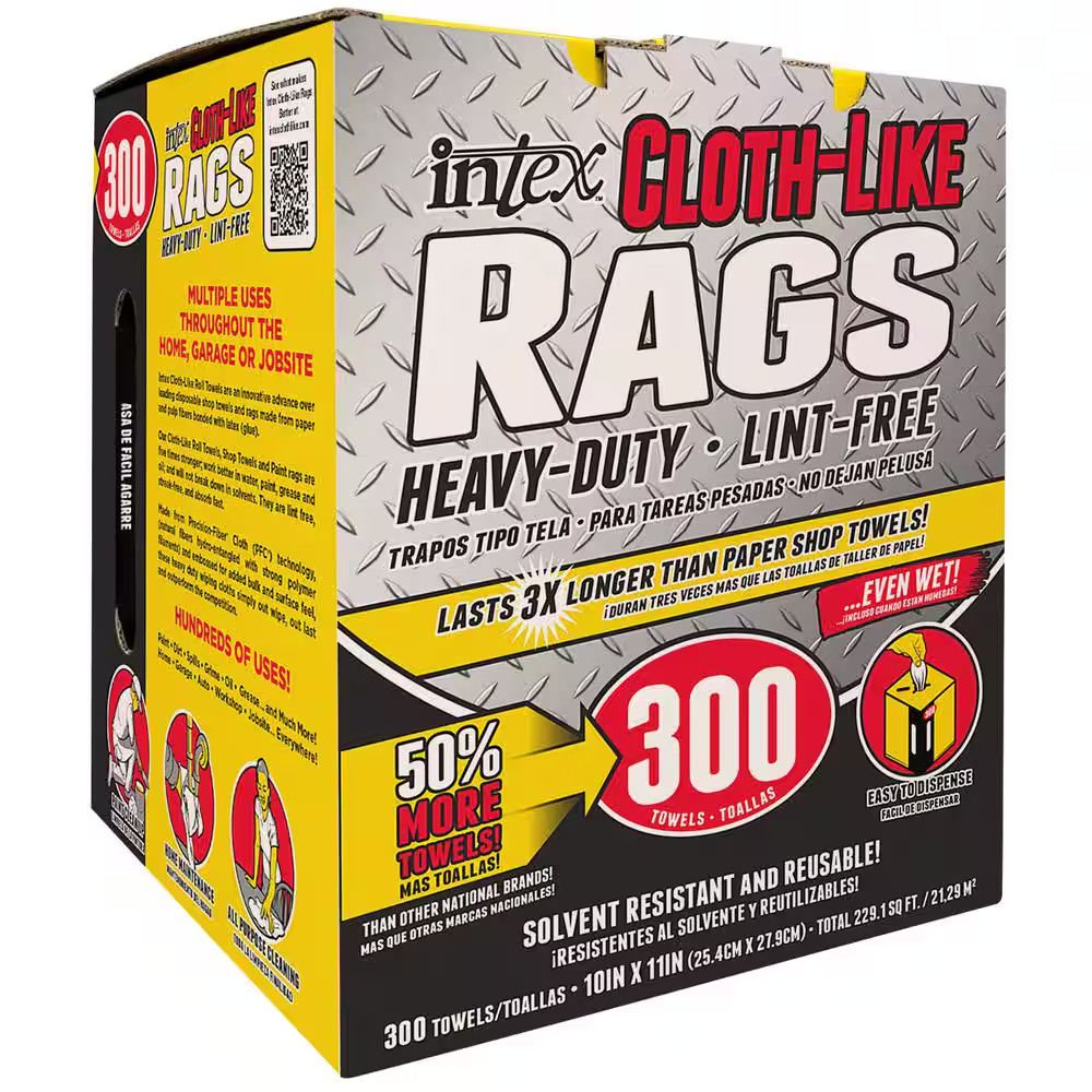 11 in. W x 10 in. L Natural Fiber Painter’s Rags (300-Count)