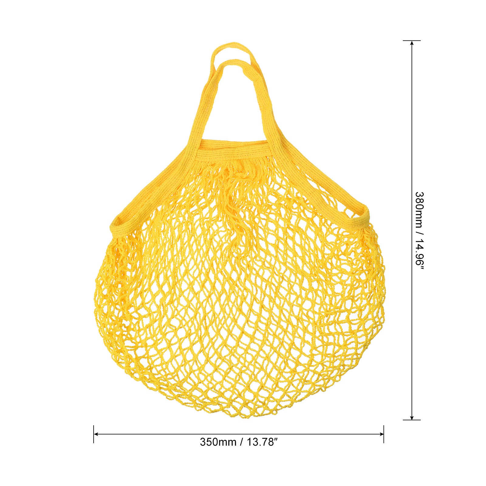 Cotton Mesh Bag 15×13.8″ Mesh Net String Grocery Bags Yellow