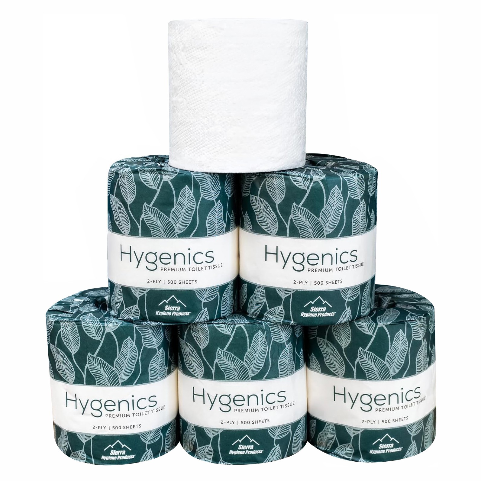 Sierra Hygenics 2-Ply Wrapped Toilet Tissue, 500 Sheet Rolls, 96 Case, USA
