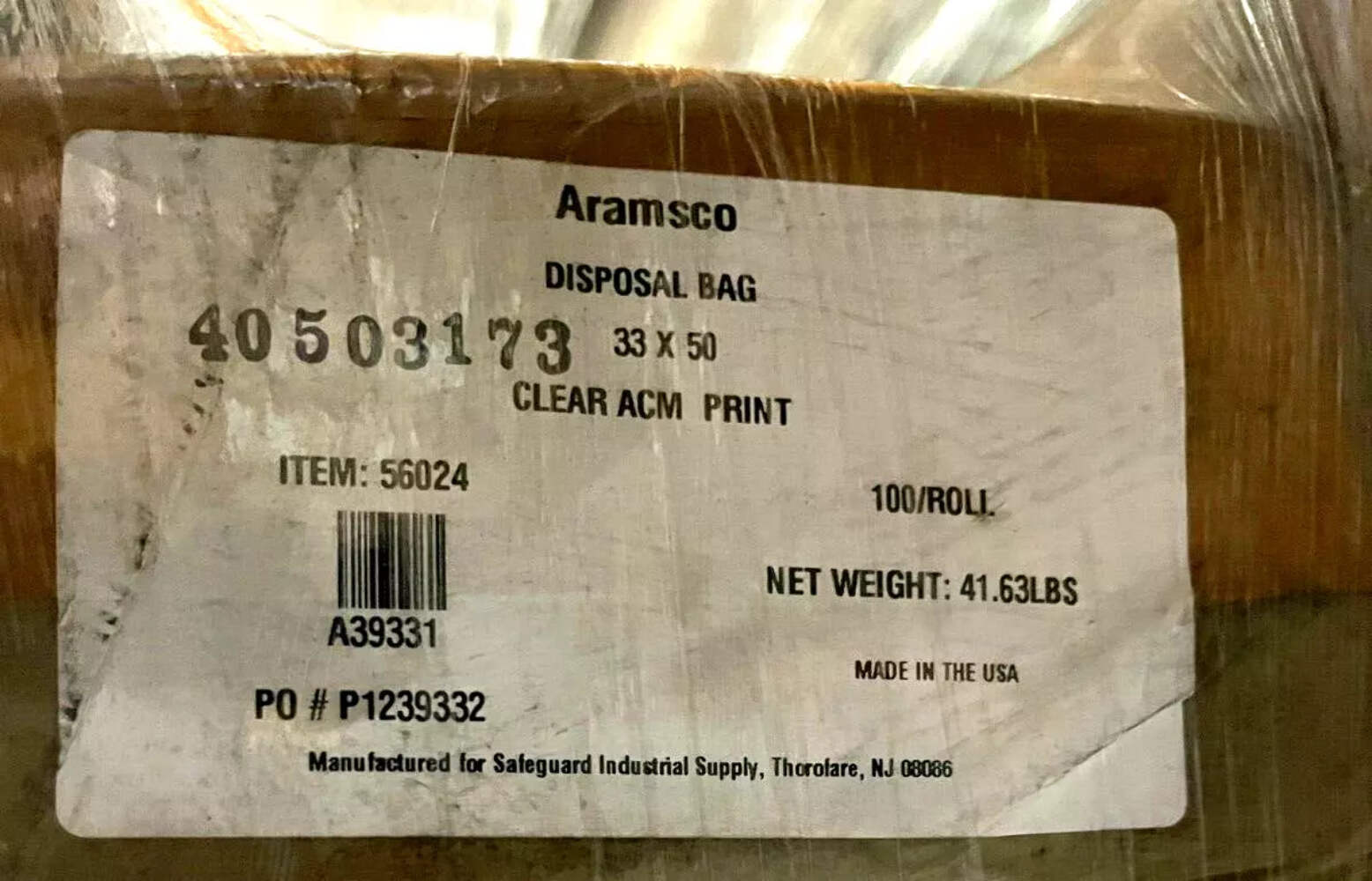 Aramsco Clear Printed Contractor Disposal Bags, 33″ x 50″, 3.8 Mil, Perforated