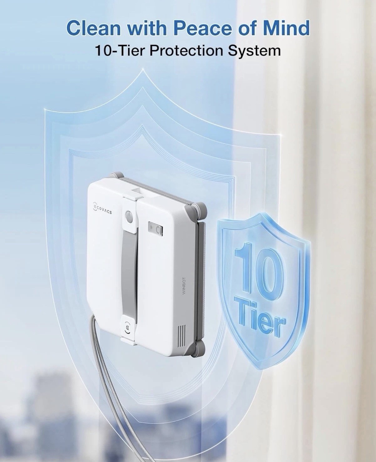ECOVACS WINBOT MINI2 Window Cleaning Robot, Robot Window Cleaner with 5 modes