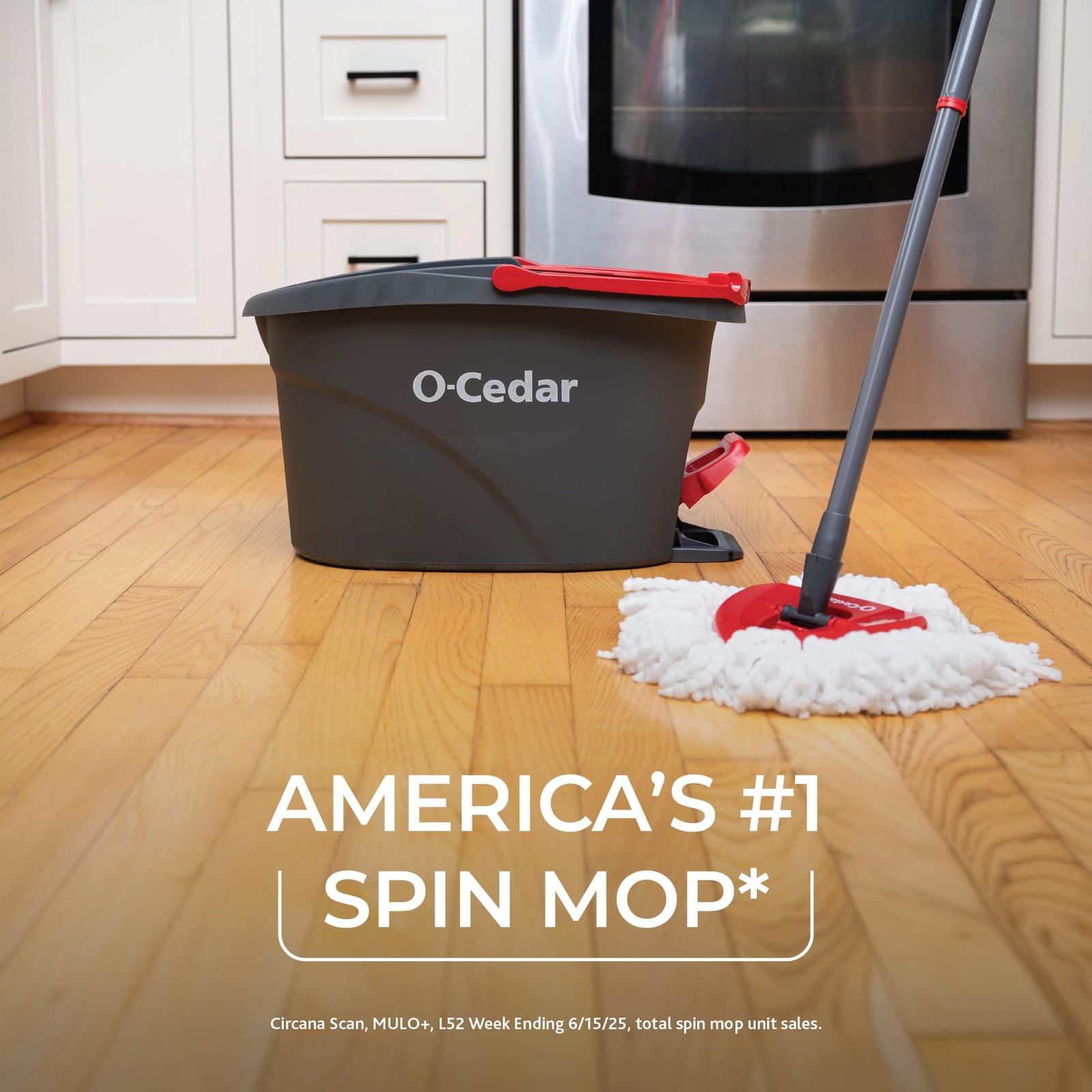 O Cedar EasyWring Microfiber Spin Mop Bucket Floor Cleaning System Red Gray