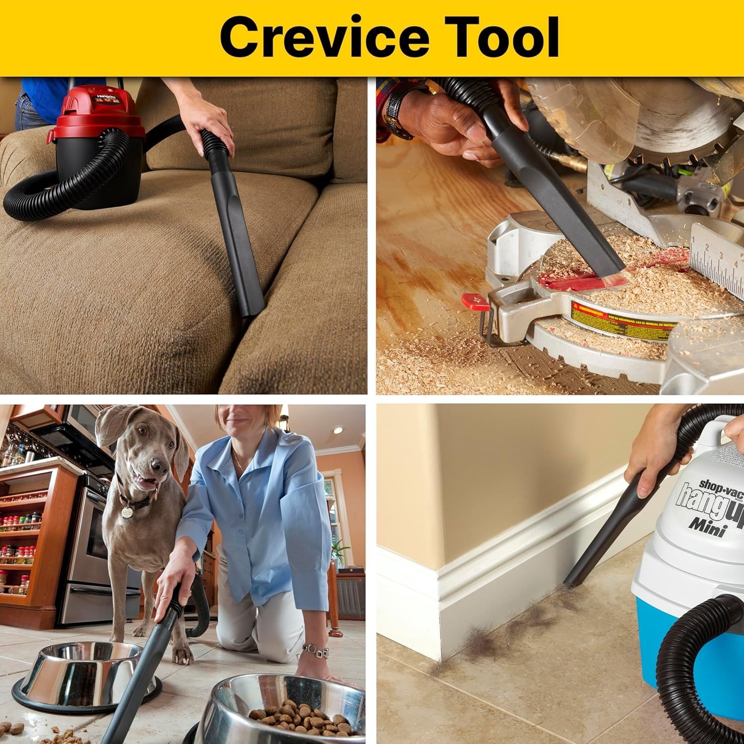 Effortless Cleaning: 1.25-Inch Kit with Brush, Crevice Tool & Gulper Nozzle