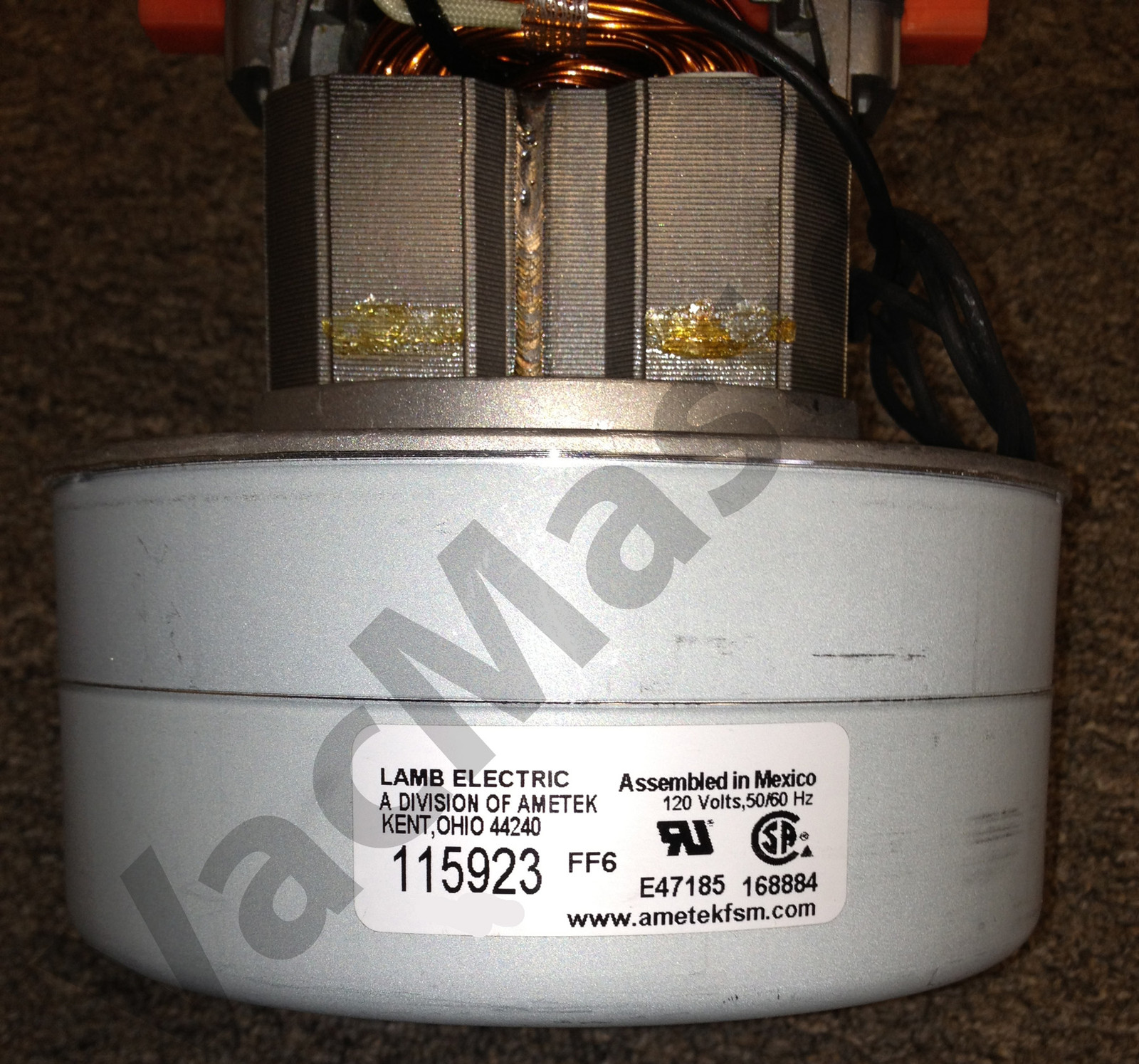 Ametek Lamb 115923 Thru-flow 120V Vacuum/Blower Motor, Fit Miele Nutone TriStar