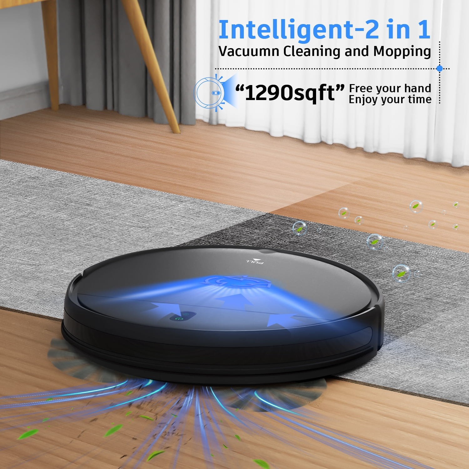 ONSON Robot Vacuum Cleaner BR151, 3500Pa Suction, 2 in 1 Mop Combo, Wi-Fi and