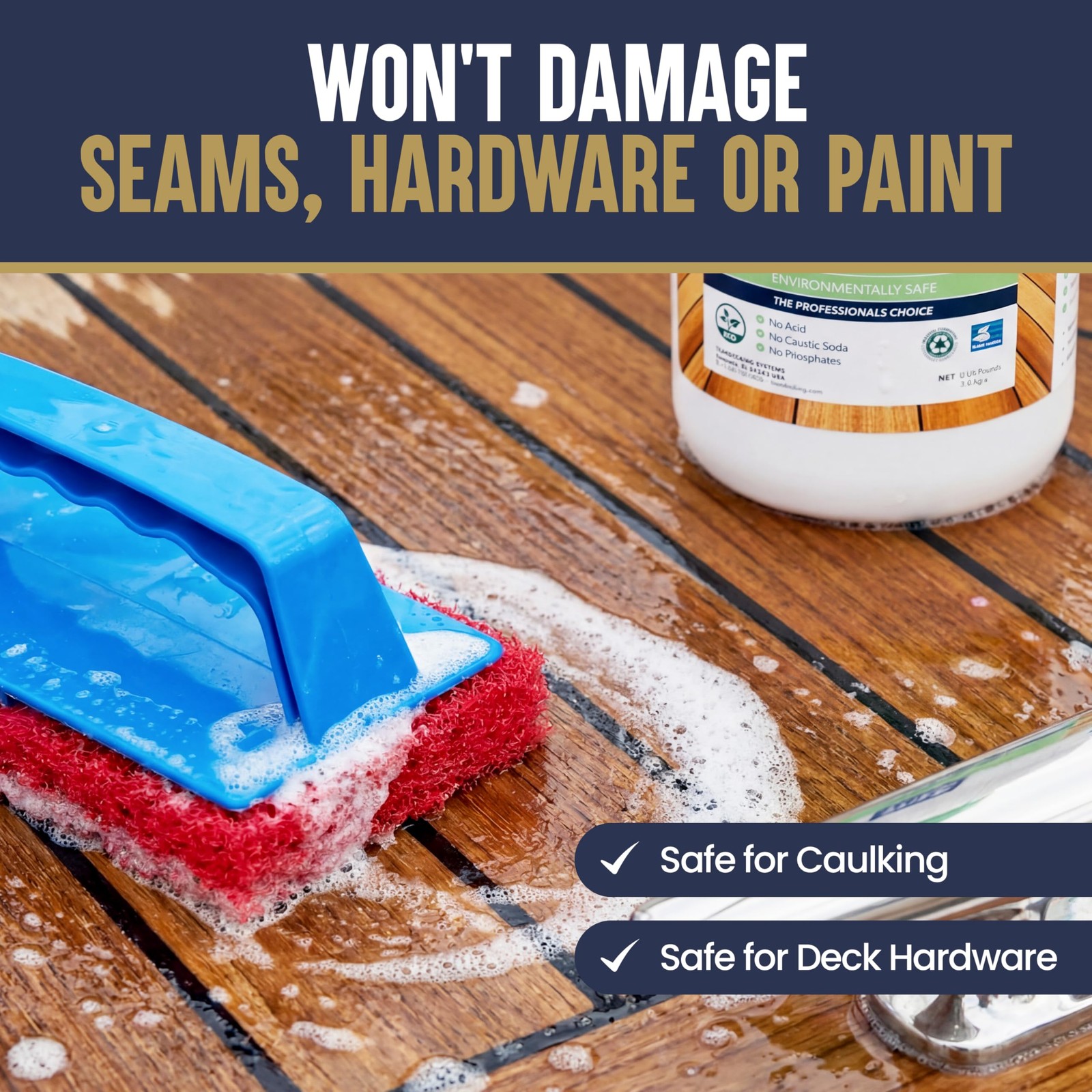 Teakdecking Systems TDS 8lb ECO100 Teak Cleaner Powder Marine Teak Cleaner a…