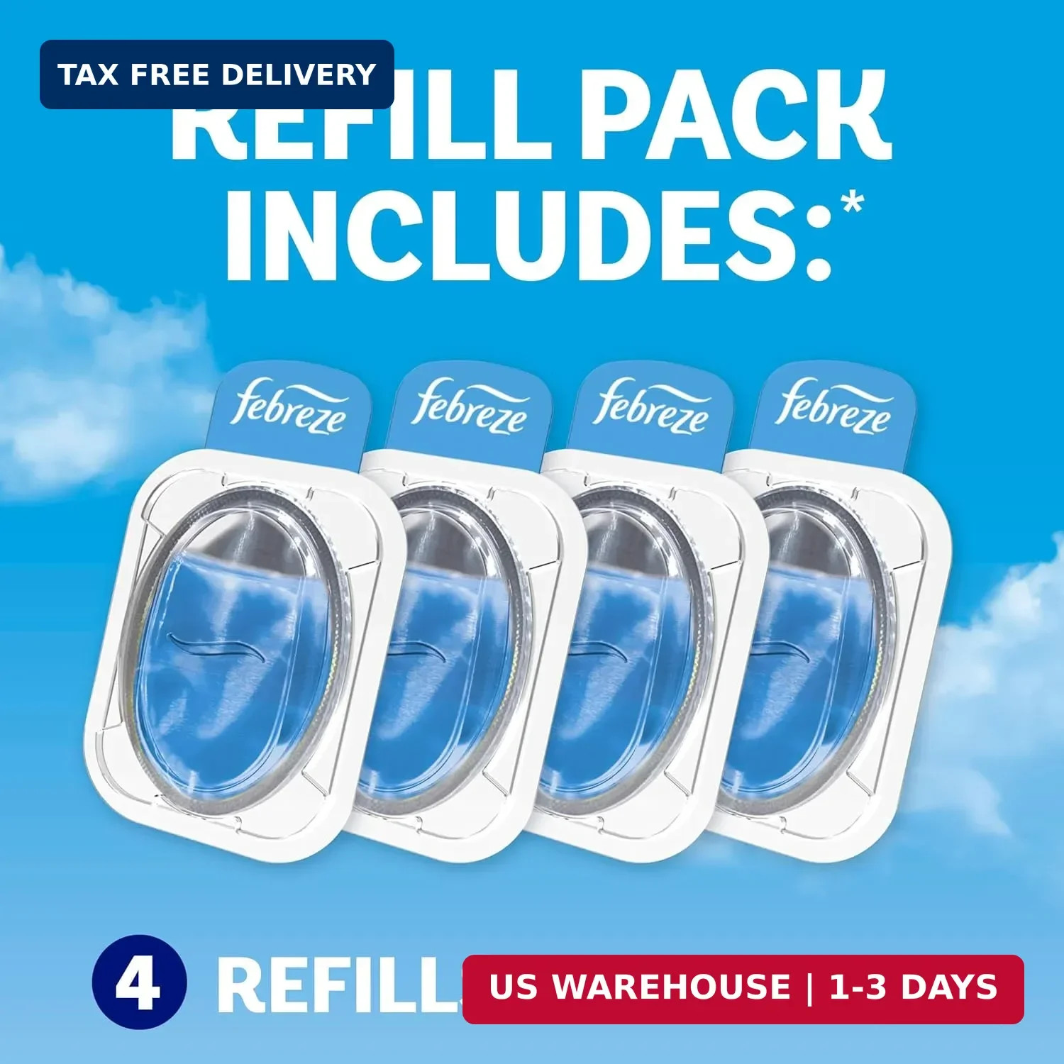 Febreze Trash Odor Fighter, Trash Can Air Freshener, Stick-On Deodorizer for Gar