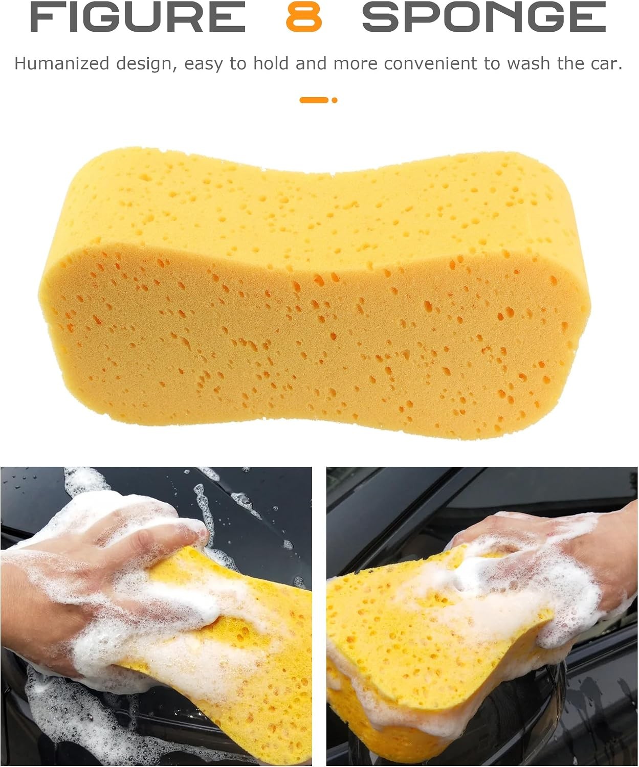 3PCS Car Wash Sponge,9.1 x 4.3 x 1.6 Inch Car Sponges for Washing,Car