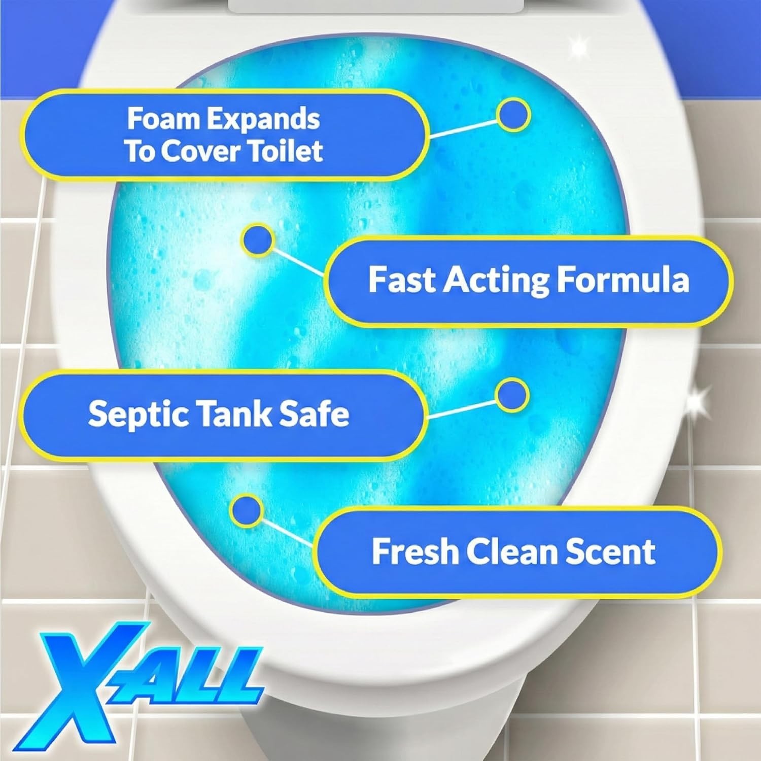 Foaming Toilet Cleaner, Self-Activating Powder for Deep Cleaning, Fights Stai…