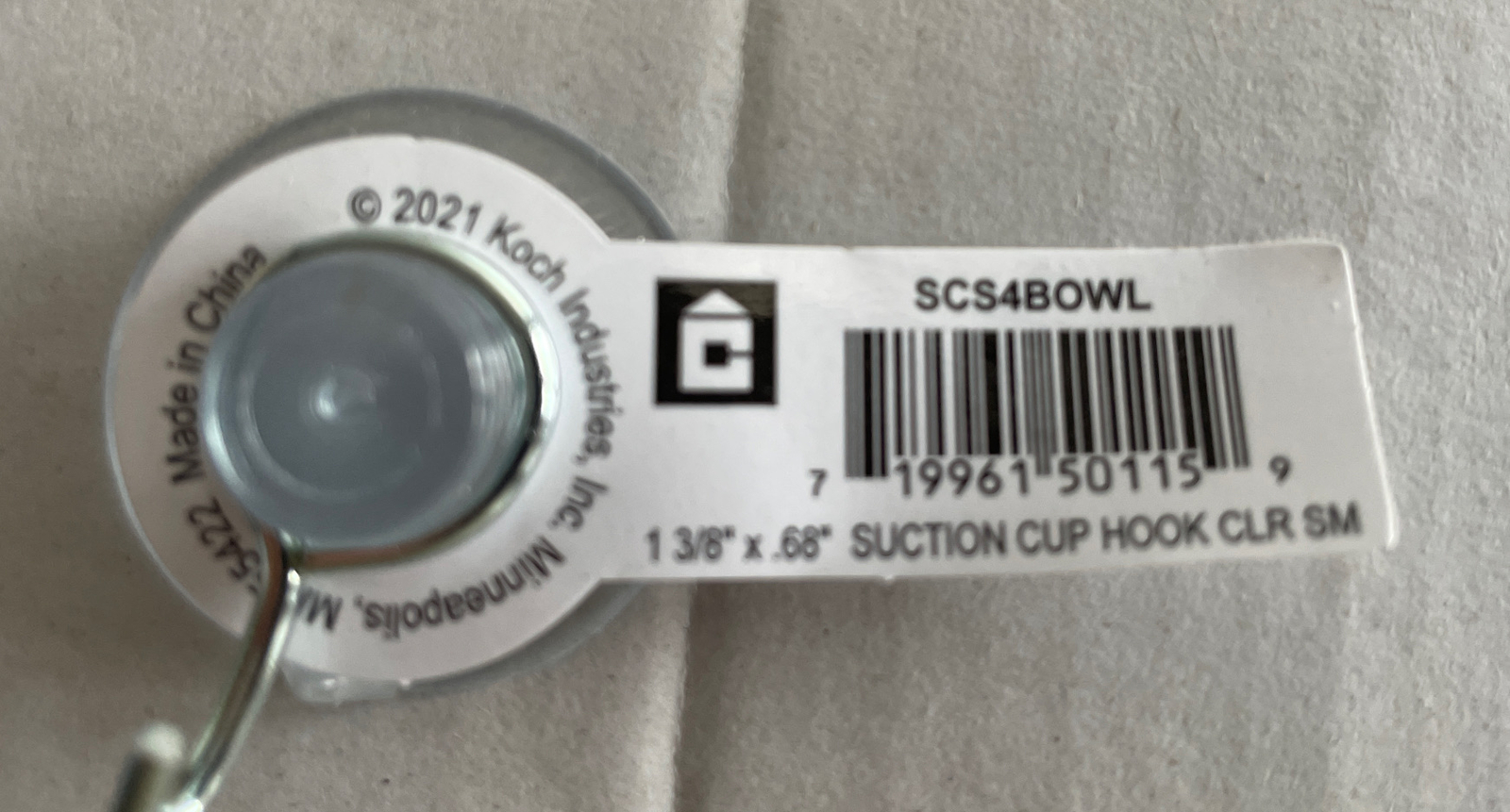 Crawford Small Plastic Suction Cup Hook 1.3/8 in. L 15 Pack