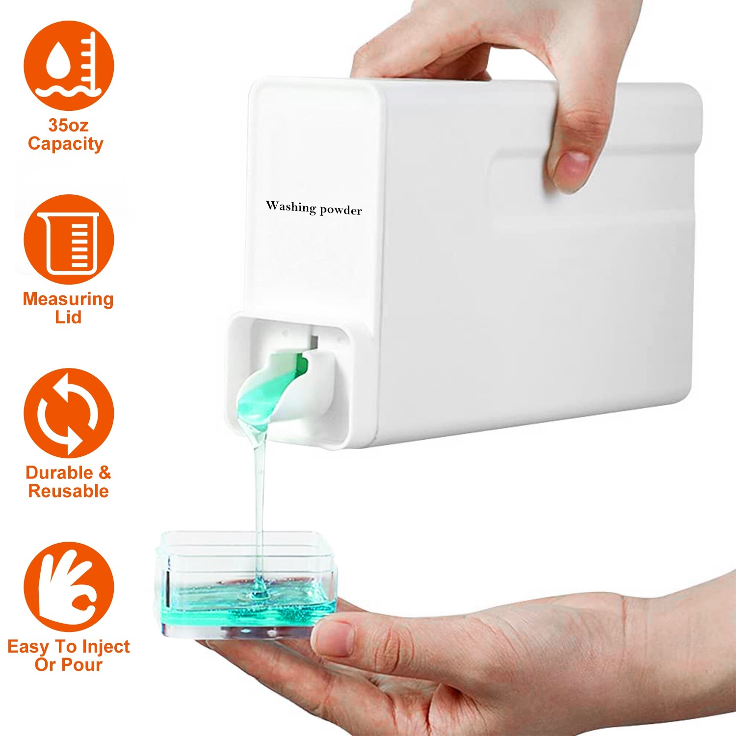 1L Refillable Laundry Bottle Container for Detergent Liquid Replacement Bottles
