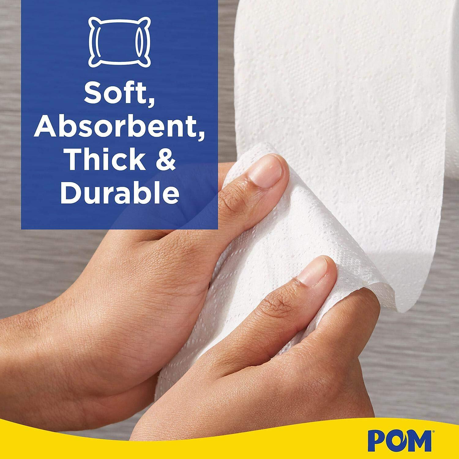 POM Embossed 2-Ply Toilet Paper, White, 90 Rolls
