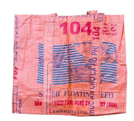 Recycled Budget Jumbo Grocery Bag made from Fish Feed Bags Fair Trade Cambodia