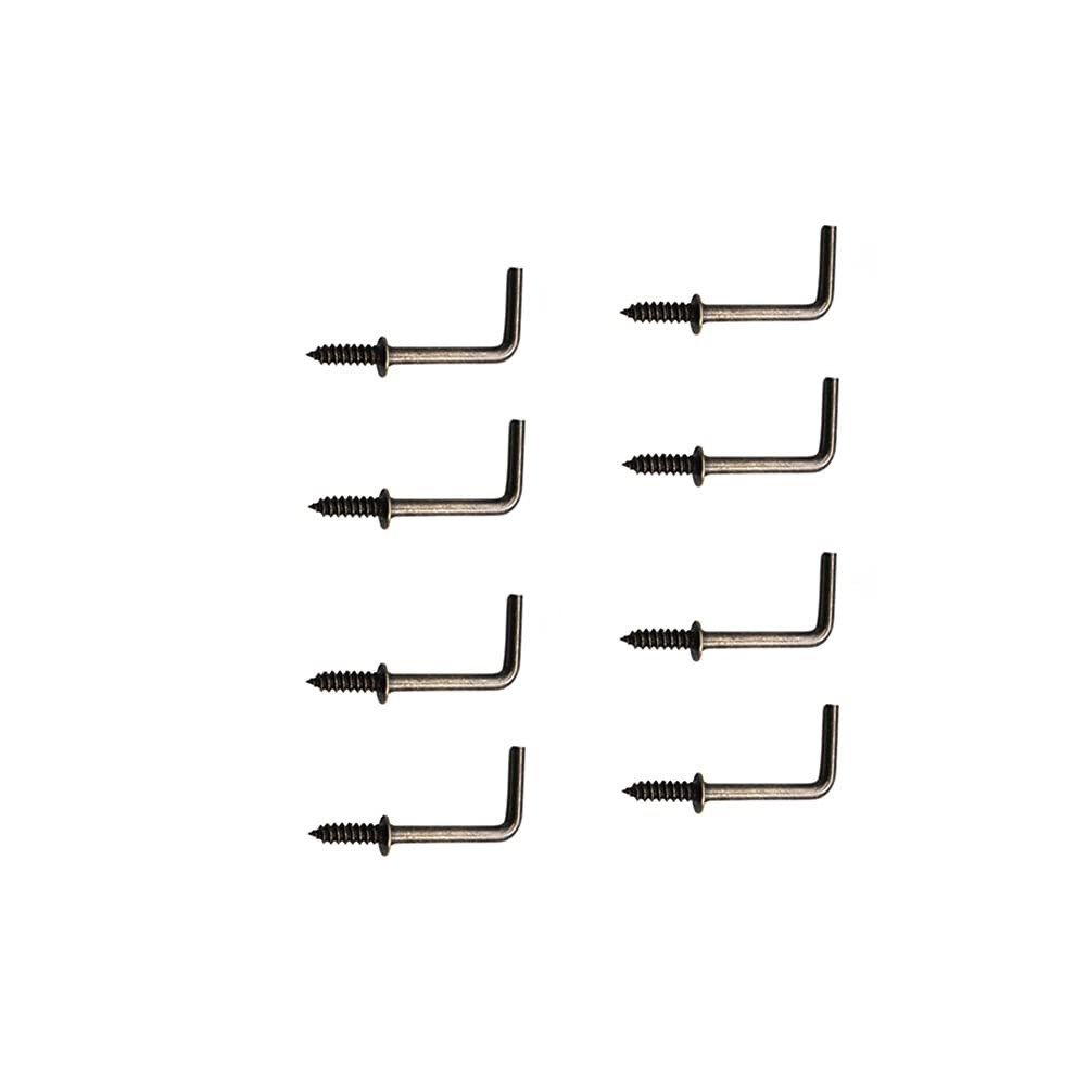 100 Pcs Small Screw in Hooks – 5/8 L Shape Right Angle Bronze Hooks
