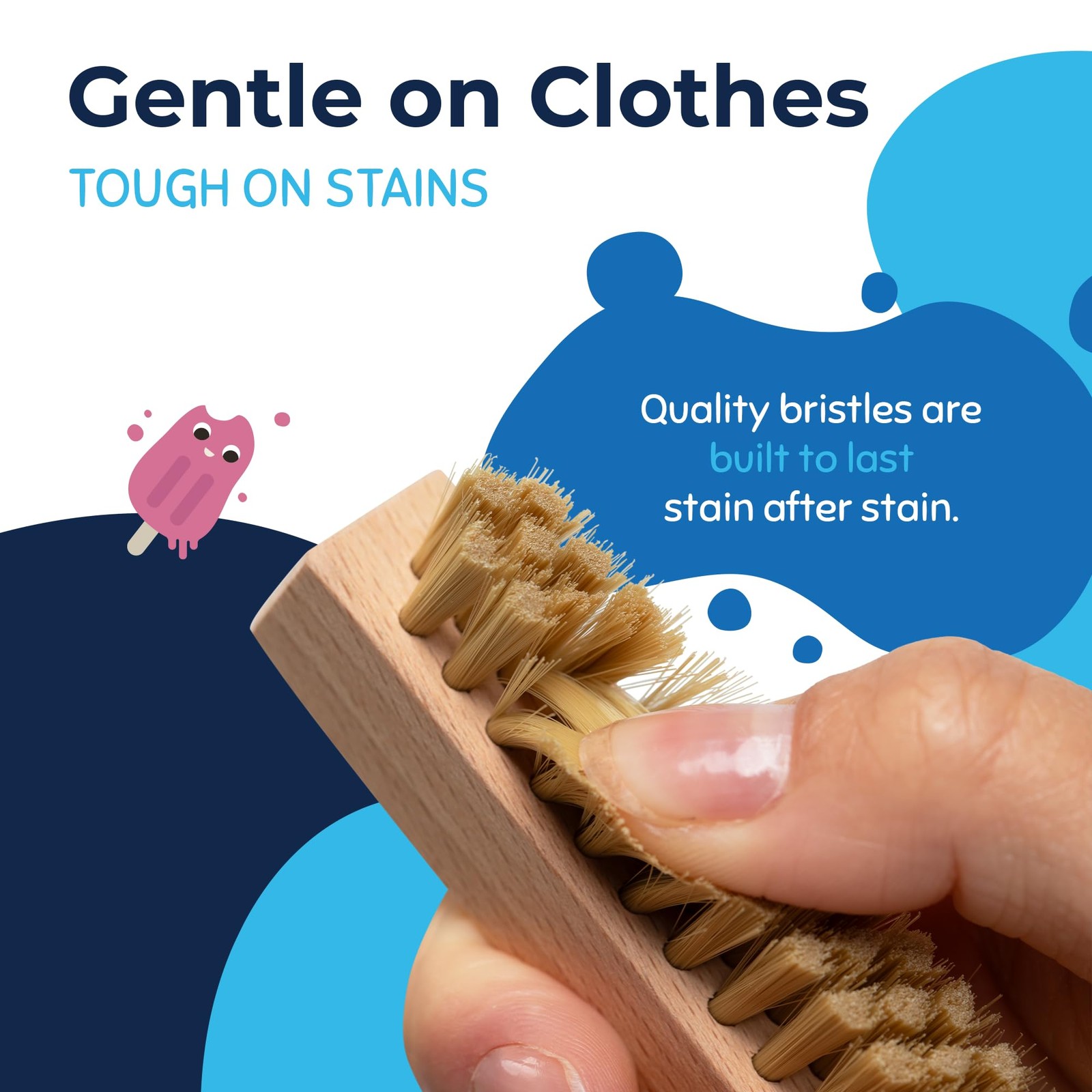 Miss Mouth’s Messy Eater Laundry Brush for Stain Treating One Size, Natural