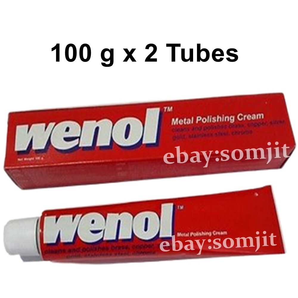 WENOL Metal Polishing Cream Brass Stainless Steel Silver Gold Aluminum 100 g x 2