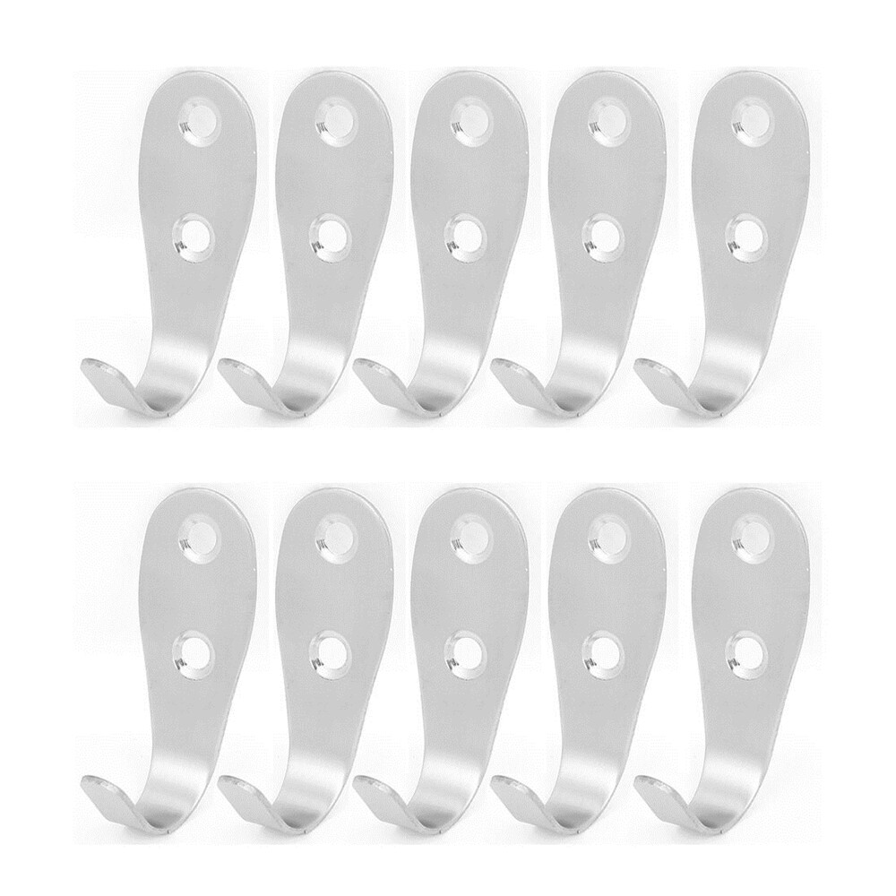 20PCS Bathroom Kitchen School Wall Door 304 Stainless Steel J Hook Hanger Hooks