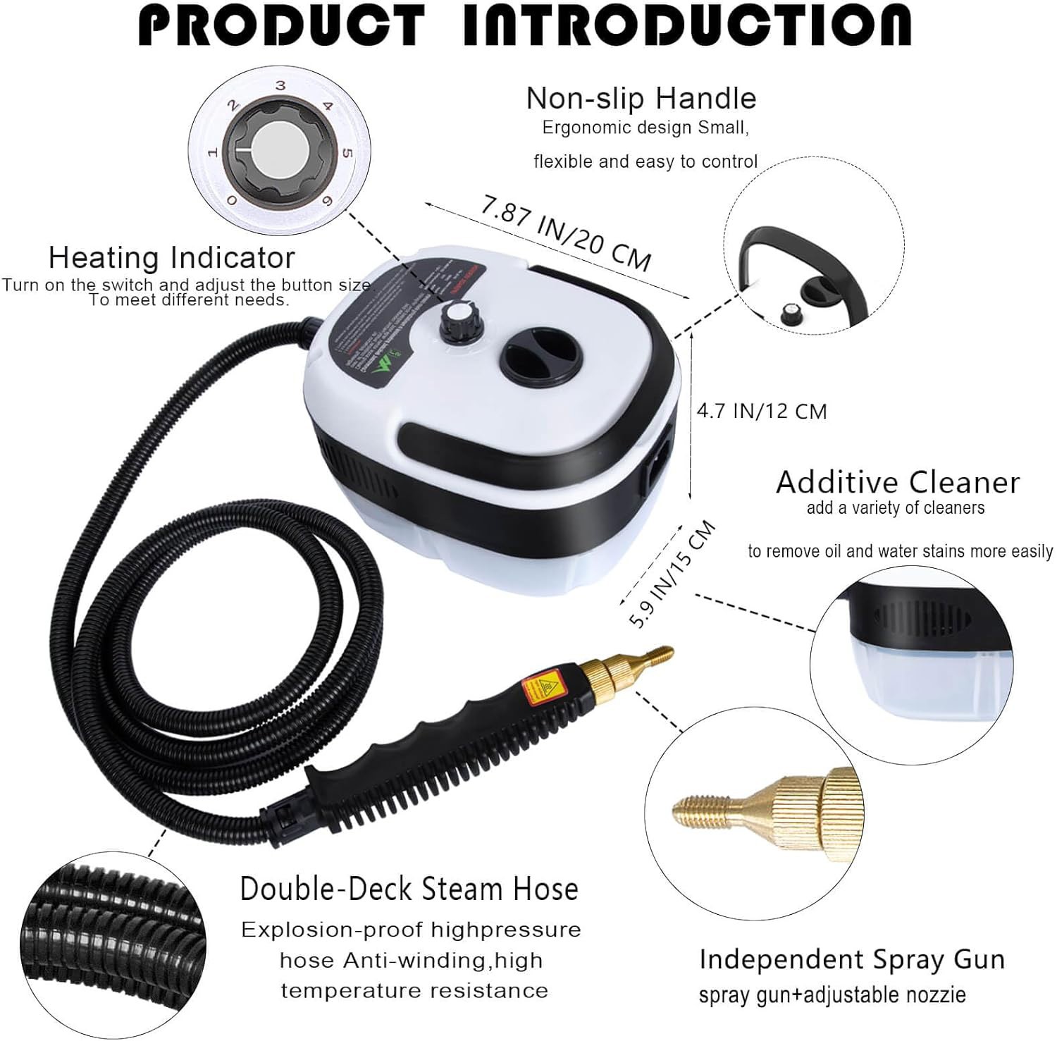 3800W/2500W High-Pressure Steam Cleaner Machine for Household & Car Cleaning