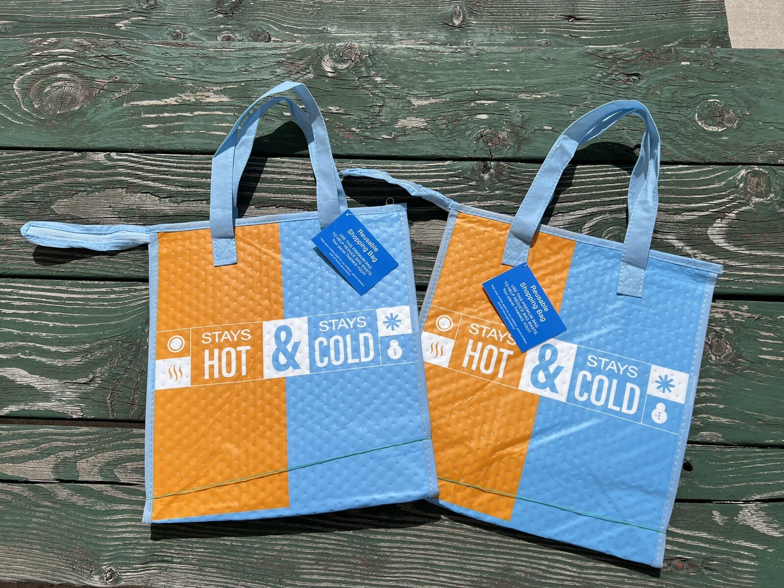 2 – Premium Walmart HOT & COLD Reusable Insulated Grocery Freezer Bag w/Zipper