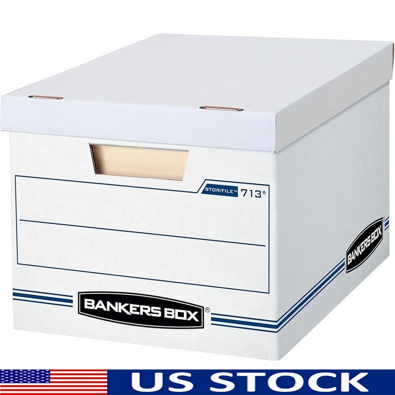Collapsible Cardboard Storage Boxes W/ Lift-Off Lid Double Wall Design 12 Pack