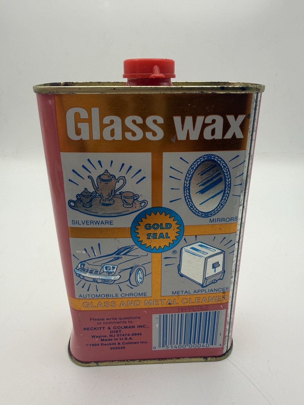 Glass Wax Glass & Metal Cleaner 16oz Discontinued Gold Seal NEW!