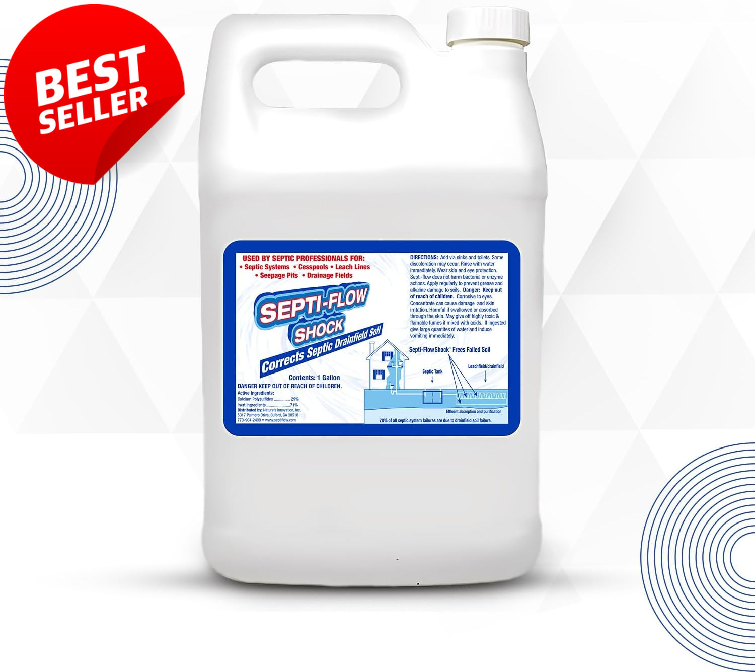 Septic Drainfield Repair Treatment Clears Leach Field Soil 128oz Septi-Flow – US