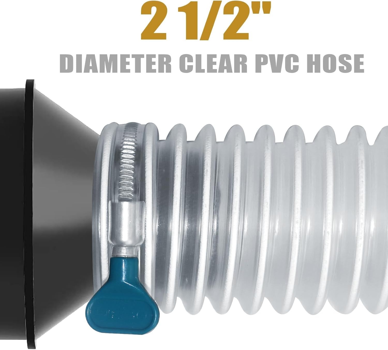 2 1/2″ x 20′ Flexible Clear PVC Dust Collection Hose – Puncture Resistant with C